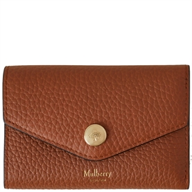 Mulberry Folded Multi-Card Wallet Chestnut Heavy Grain